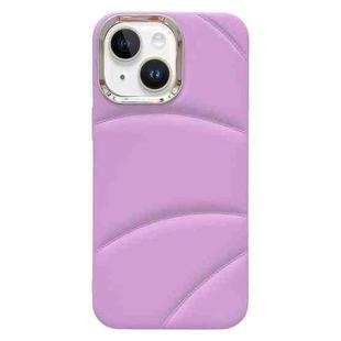 For iPhone 15 Electroplating Liquid Down Jacket TPU Phone Case(Purple)