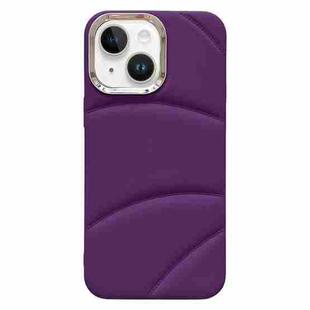 For iPhone 15 Electroplating Liquid Down Jacket TPU Phone Case(Dark Purple)