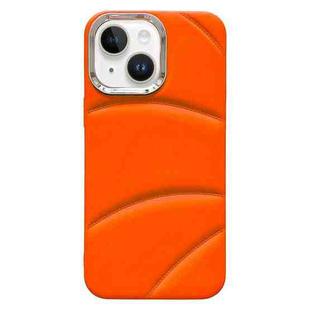 For iPhone 15 Electroplating Liquid Down Jacket TPU Phone Case(Orange)