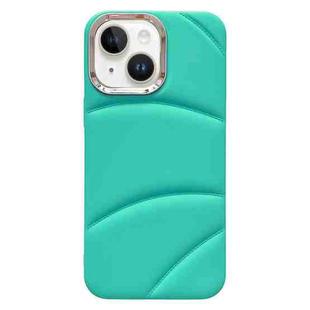 For iPhone 14 Plus Electroplating Liquid Down Jacket TPU Phone Case(Sky Blue)