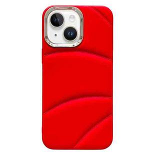 For iPhone 14 Electroplating Liquid Down Jacket TPU Phone Case(Red)