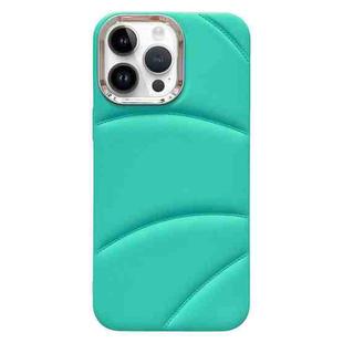 For iPhone 14 Pro Max Electroplating Liquid Down Jacket TPU Phone Case(Sky Blue)