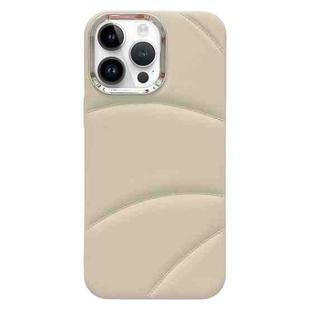 For iPhone 14 Pro Max Electroplating Liquid Down Jacket TPU Phone Case(White)