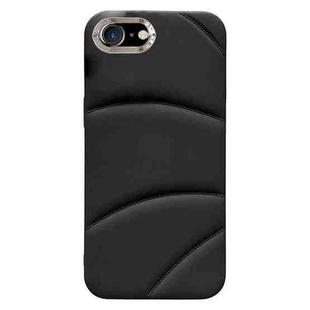 For iPhone SE 2022 / 2020 / 8 / 7 Electroplating Liquid Down Jacket TPU Phone Case(Black)