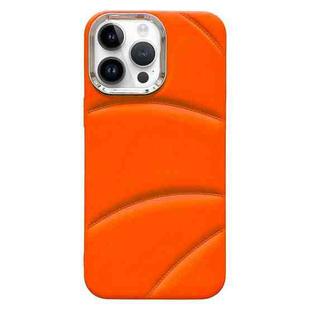 For iPhone 13 Pro Max Electroplating Liquid Down Jacket TPU Phone Case(Orange)