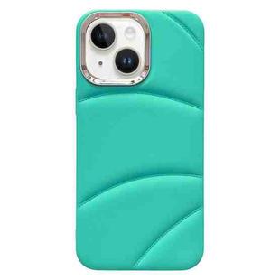 For iPhone 13 Electroplating Liquid Down Jacket TPU Phone Case(Sky Blue)