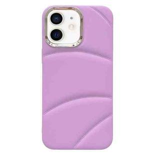 For iPhone 12 Electroplating Liquid Down Jacket TPU Phone Case(Purple)