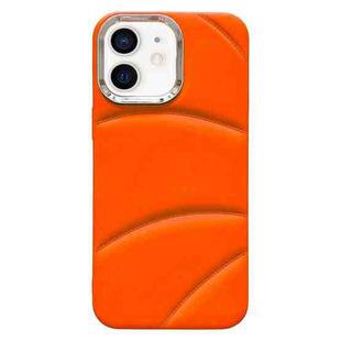 For iPhone 12 Electroplating Liquid Down Jacket TPU Phone Case(Orange)