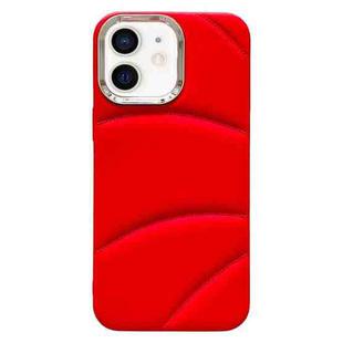 For iPhone 12 Electroplating Liquid Down Jacket TPU Phone Case(Red)