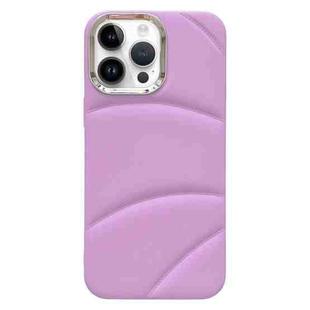 For iPhone 12 Pro Max Electroplating Liquid Down Jacket TPU Phone Case(Purple)