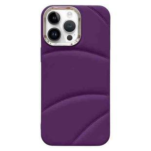 For iPhone 12 Pro Max Electroplating Liquid Down Jacket TPU Phone Case(Dark Purple)