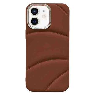 For iPhone 11 Electroplating Liquid Down Jacket TPU Phone Case(Brown)