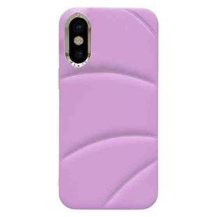 For iPhone XS / X Electroplating Liquid Down Jacket TPU Phone Case(Purple)