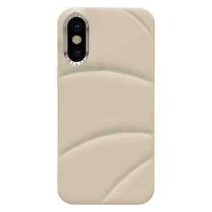 For iPhone XS / X Electroplating Liquid Down Jacket TPU Phone Case(White)