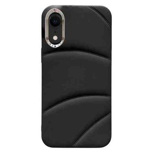 For iPhone XR Electroplating Liquid Down Jacket TPU Phone Case(Black)