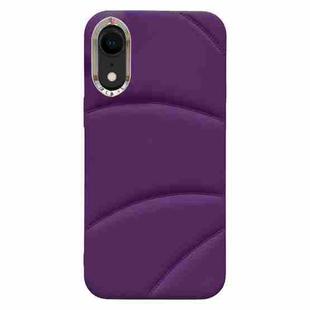 For iPhone XR Electroplating Liquid Down Jacket TPU Phone Case(Dark Purple)