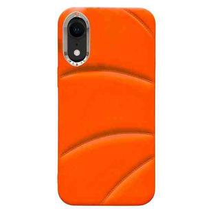 For iPhone XR Electroplating Liquid Down Jacket TPU Phone Case(Orange)