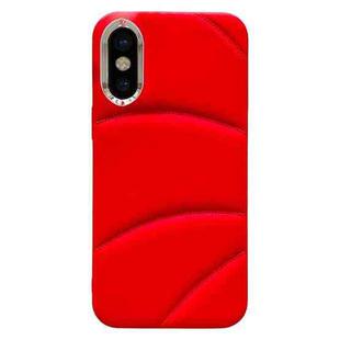 For iPhone XS Max Electroplating Liquid Down Jacket TPU Phone Case(Red)