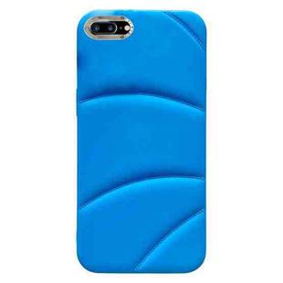 For iPhone 8 Plus / 7 Plus Electroplating Liquid Down Jacket TPU Phone Case(Blue)