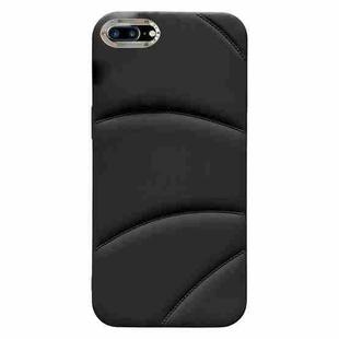 For iPhone 8 Plus / 7 Plus Electroplating Liquid Down Jacket TPU Phone Case(Black)