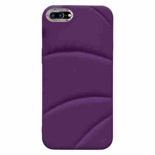 For iPhone 8 Plus / 7 Plus Electroplating Liquid Down Jacket TPU Phone Case(Dark Purple)