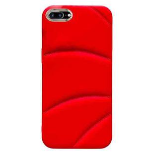 For iPhone 8 Plus / 7 Plus Electroplating Liquid Down Jacket TPU Phone Case(Red)
