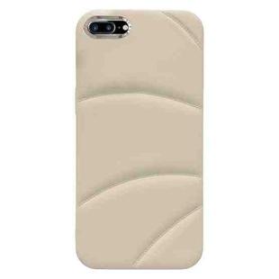 For iPhone 8 Plus / 7 Plus Electroplating Liquid Down Jacket TPU Phone Case(White)