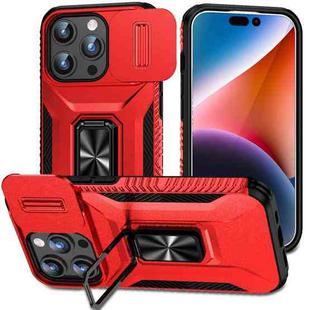 For iPhone 15 Pro Sliding Camshield Holder Phone Case(Red)