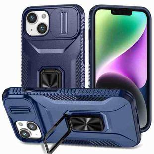 For iPhone 14 Sliding Camshield Holder Phone Case(Blue)