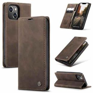 For iPhone 15 Plus CaseMe 013 Multifunctional Horizontal Flip Leather Phone Case(Coffee)