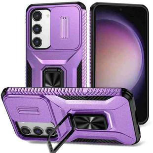 For Samsung Galaxy S23 5G Sliding Camshield Holder Phone Case(Purple)