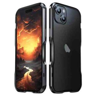 For iPhone 15 Plus Sharp Edge Magnetic Shockproof Metal Frame Phone Case(Black)