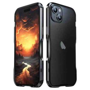 For iPhone 15 Sharp Edge Magnetic Shockproof Metal Frame Phone Case(Black)