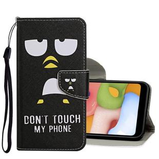 For Samsung Galaxy A01 Colored Drawing Pattern Horizontal Flip Leather Case with Holder & Card Slots & Wallet(Cartoon Words)