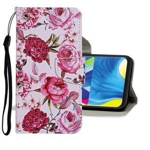 For Samsung Galaxy A10s Colored Drawing Pattern Horizontal Flip Leather Case with Holder & Card Slots & Wallet(Rose)