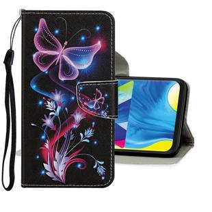 For Samsung Galaxy A20 / A30 Colored Drawing Pattern Horizontal Flip Leather Case with Holder & Card Slots & Wallet(Color Butterfly)