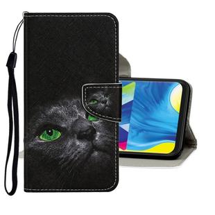 For Samsung Galaxy A20s Colored Drawing Pattern Horizontal Flip Leather Case with Holder & Card Slots & Wallet(Cartoon Cat)