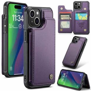 For iPhone 15 Plus CaseMe C22 Card Slots Holder RFID Anti-theft Phone Case(Purple)