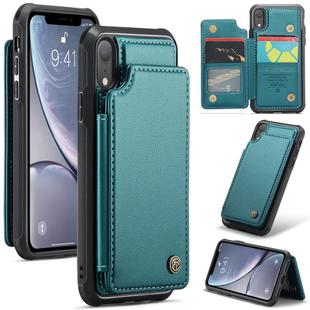 For iPhone XR CaseMe C22 Card Slots Holder RFID Anti-theft Phone Case(Blue Green)