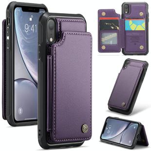 For iPhone XR CaseMe C22 Card Slots Holder RFID Anti-theft Phone Case(Purple)