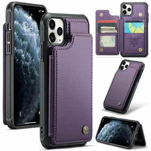 For iPhone 11 Pro CaseMe C22 Card Slots Holder RFID Anti-theft Phone Case(Purple)