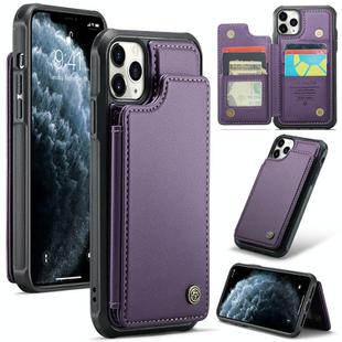 For iPhone 11 Pro Max CaseMe C22 Card Slots Holder RFID Anti-theft Phone Case(Purple)