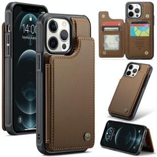 For iPhone 12 Pro Max CaseMe C22 Card Slots Holder RFID Anti-theft Phone Case(Brown)