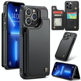 For iPhone 13 Pro Max CaseMe C22 Card Slots Holder RFID Anti-theft Phone Case(Black)