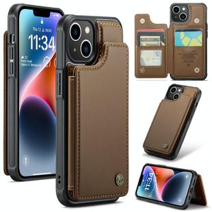 For iPhone 14 CaseMe C22 Card Slots Holder RFID Anti-theft Phone Case(Brown)