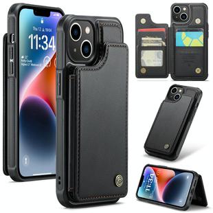 For iPhone 14 CaseMe C22 Card Slots Holder RFID Anti-theft Phone Case(Black)