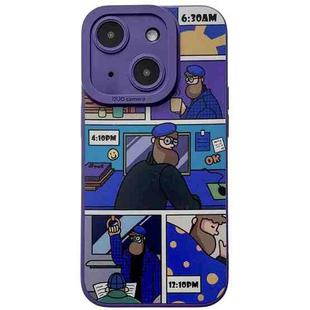 For iPhone 15 Plus Liquid Angel Eyes Bearded TPU Phone Case(Purple)