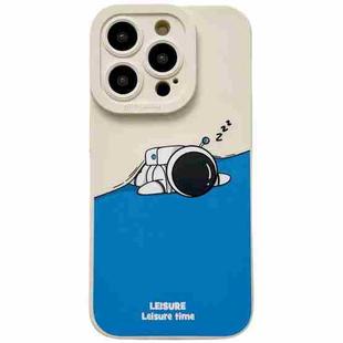 For iPhone 14 Pro Liquid Angel Eyes Astronaut TPU Phone Case(Beige)