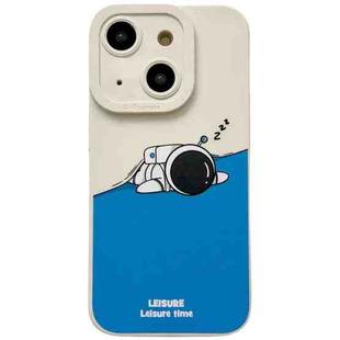 For iPhone 14 Plus Liquid Angel Eyes Astronaut TPU Phone Case(Beige)
