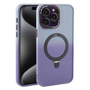 For iPhone 15 Pro Gradient MagSafe Holder Liquid TPU Hybrid PC Phone Case(Blue Purple)